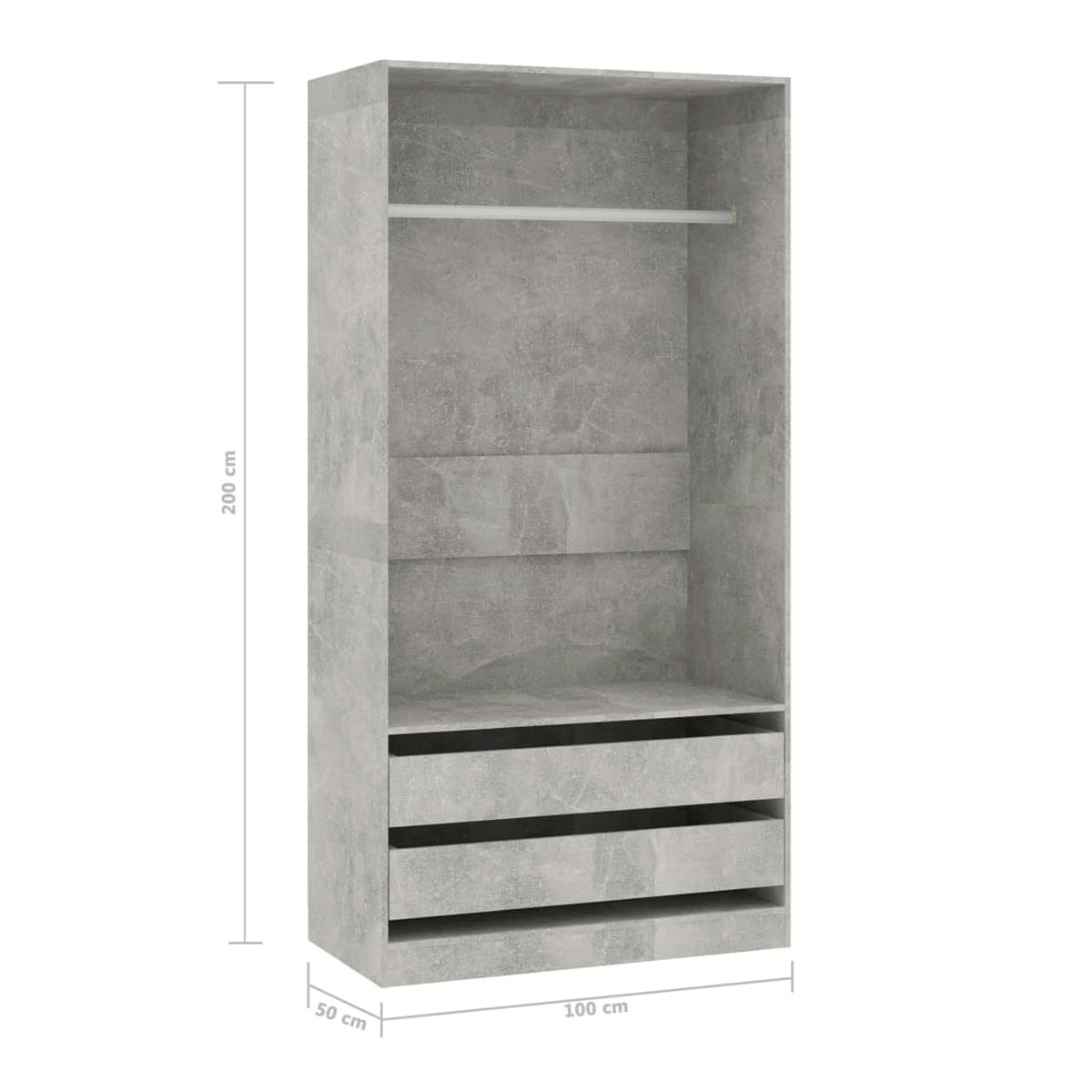 Armario-Tsubaki-2-cajones-diseño-sin-puertas-gris-hormigon-200x100x50-cm-medidas