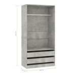 Armario-Tsubaki-2-cajones-diseño-sin-puertas-gris-hormigon-200x100x50-cm-medidas
