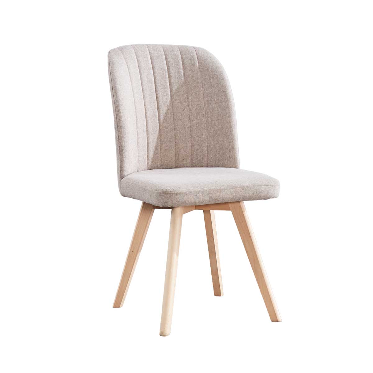 Silla de comedor Lane tapizada patas madera beige 92x46x55 cm fondo blanco