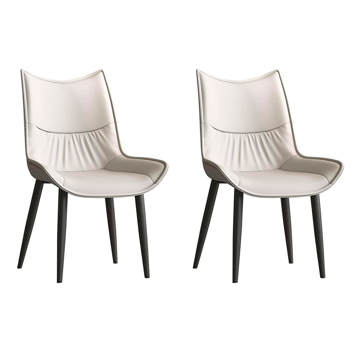Pack de 2 sillas de comedor Calista cuero PU beig 95x55x61 cm