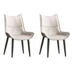 Pack de 2 sillas de comedor Calista cuero PU beig 95x55x61 cm