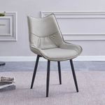 Pack de 2 sillas de comedor Calista cuero PU beig 95x55x61 cm 2
