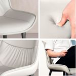 Pack de 2 sillas de comedor Calista cuero PU beig 95x55x61 cm 5