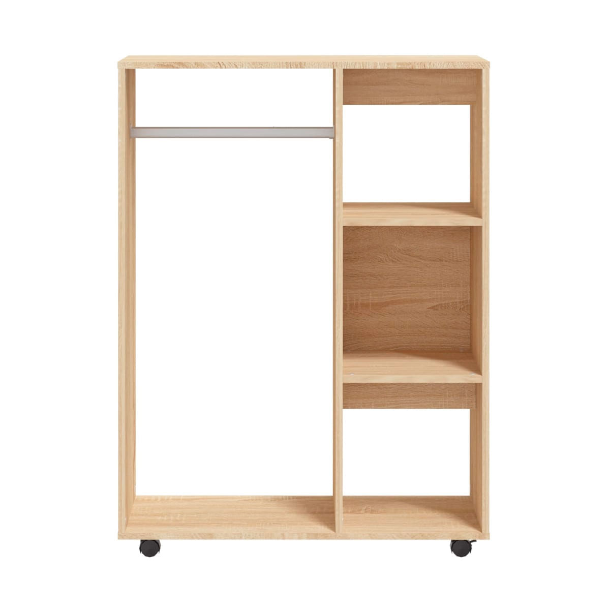 Armario Cavolo diseño sin puertas con ruedas natural 110x80x40 cm 3