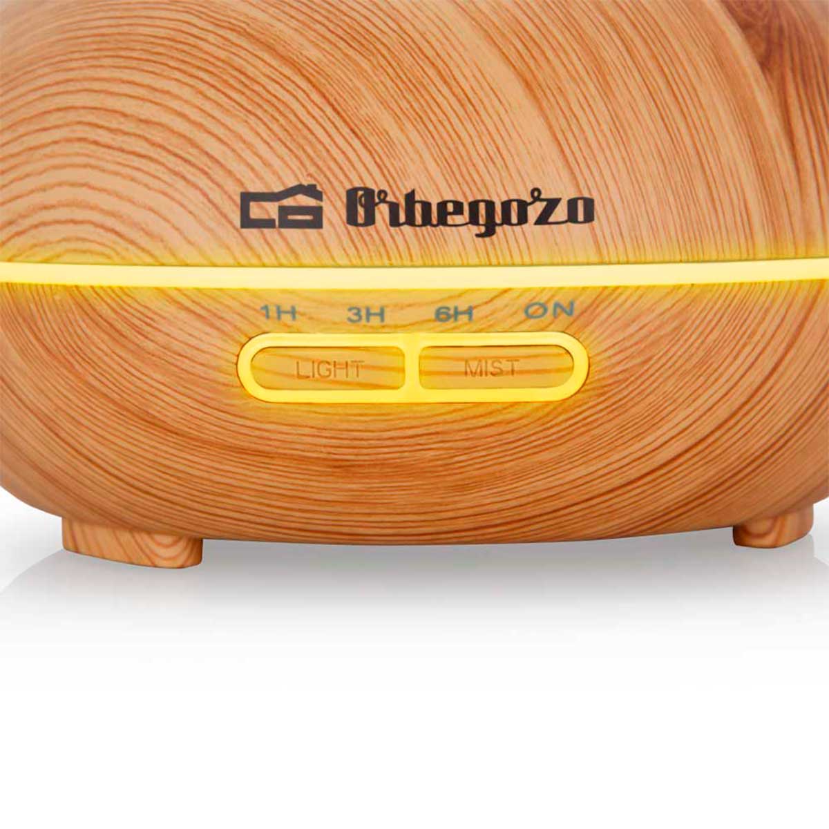 Humidificador Orbegozo HUA350 AROMATER 300ml luz LED 7 tonos detalle color