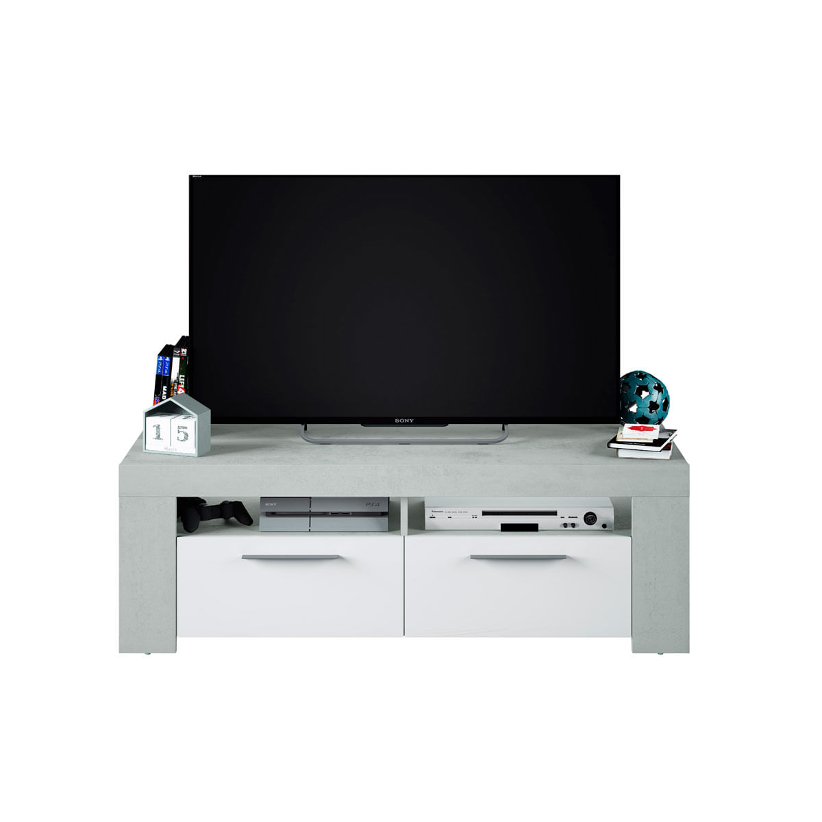 Mueble bajo de TV URBAN cemento frontal