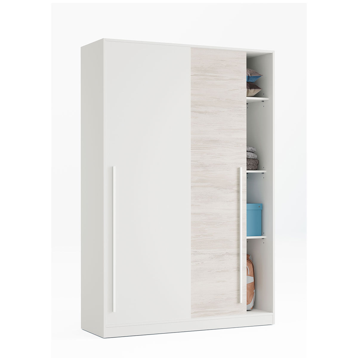 Armario-MAX-2-puertas-correderas---4-estantes-blanco-gris-200x120x50-cm-lateral