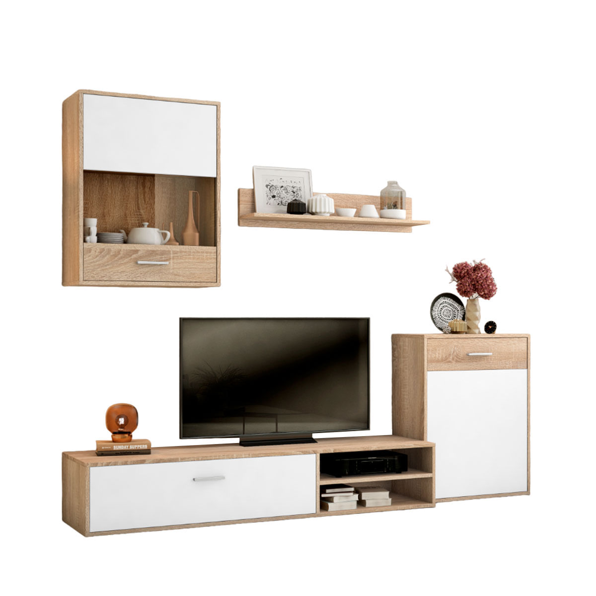 Composicion-de-salon-Helena-4-piezas-cambria-blanco-220-cm--frontal