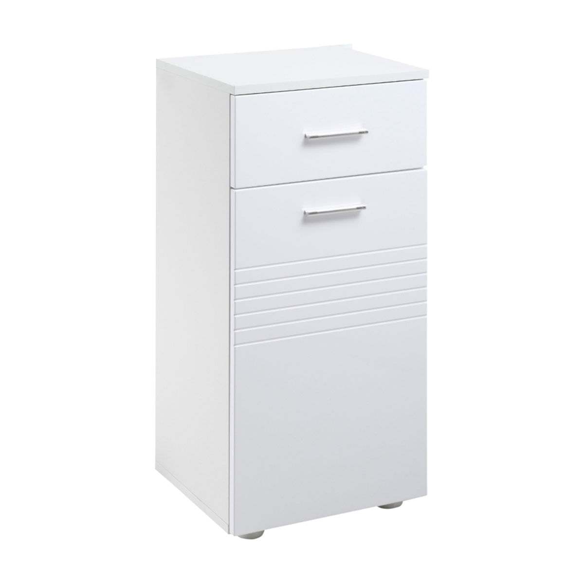 Armario-auxiliar-de-baño-Bowe-Kleankin-1-puerta---cajon---estante-ajustable-blanco-775x30x35-cm-frontal