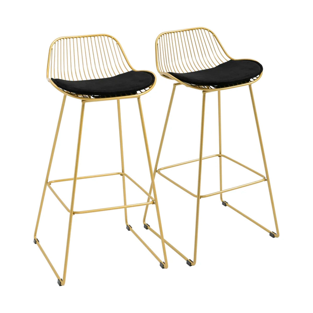 Pack-de-2-taburetes-Orai-Homcom-altos-de-cocina-cojin-terciopelo-respaldo-y-reposapies-dorado-93x48x465-cm-frontal