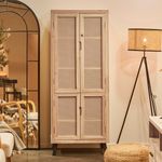 Armario Field 4 puertas madera de cedro natural 50x126x42 cm