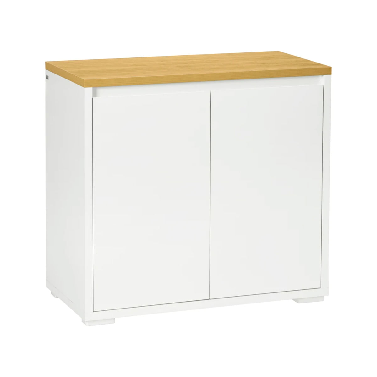 Aparador-Miary-Homcom-2-puertas---1-estante-ajustable-blanco-75x80x37cm-frontal