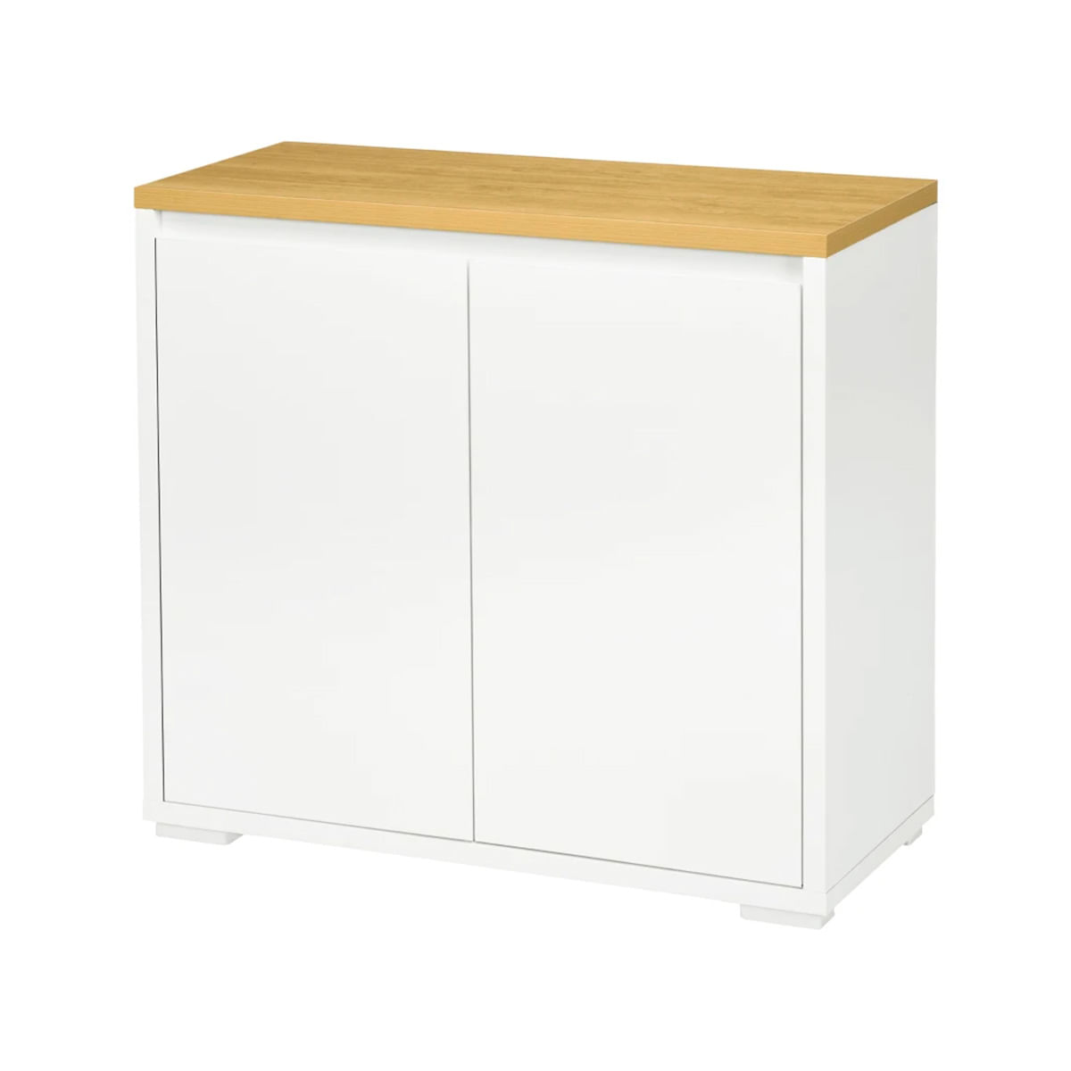 Aparador-Miary-Homcom-2-puertas---1-estante-ajustable-blanco-75x80x37cm-lateral