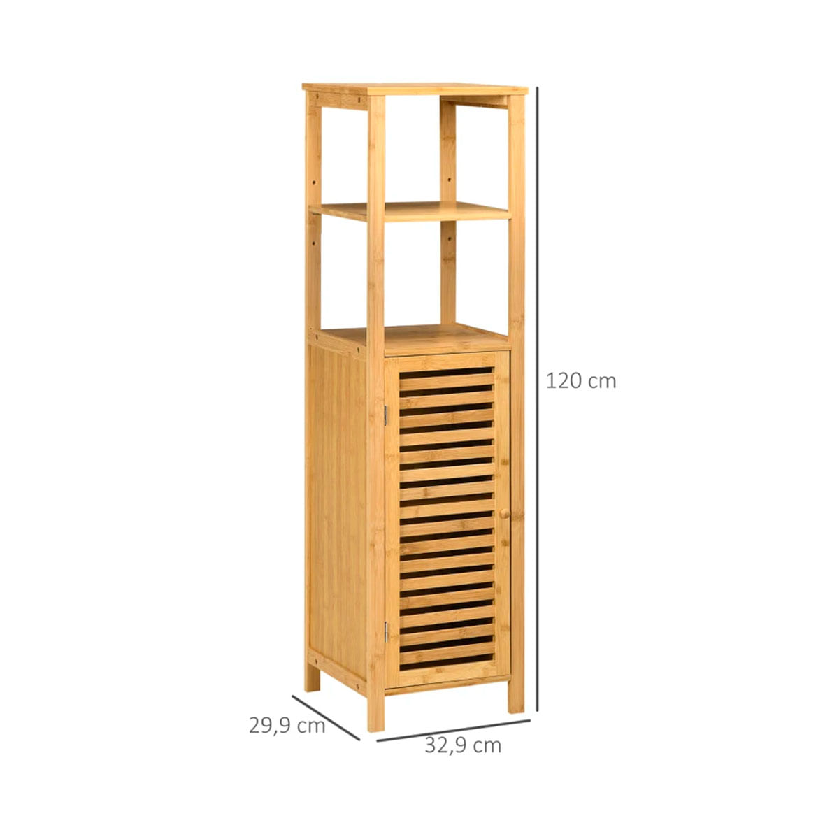 Armario-auxiliar-de-baño-Dune-Kleankin-2-estantes---1-armario-bambu-120x329x299-cm-medidas