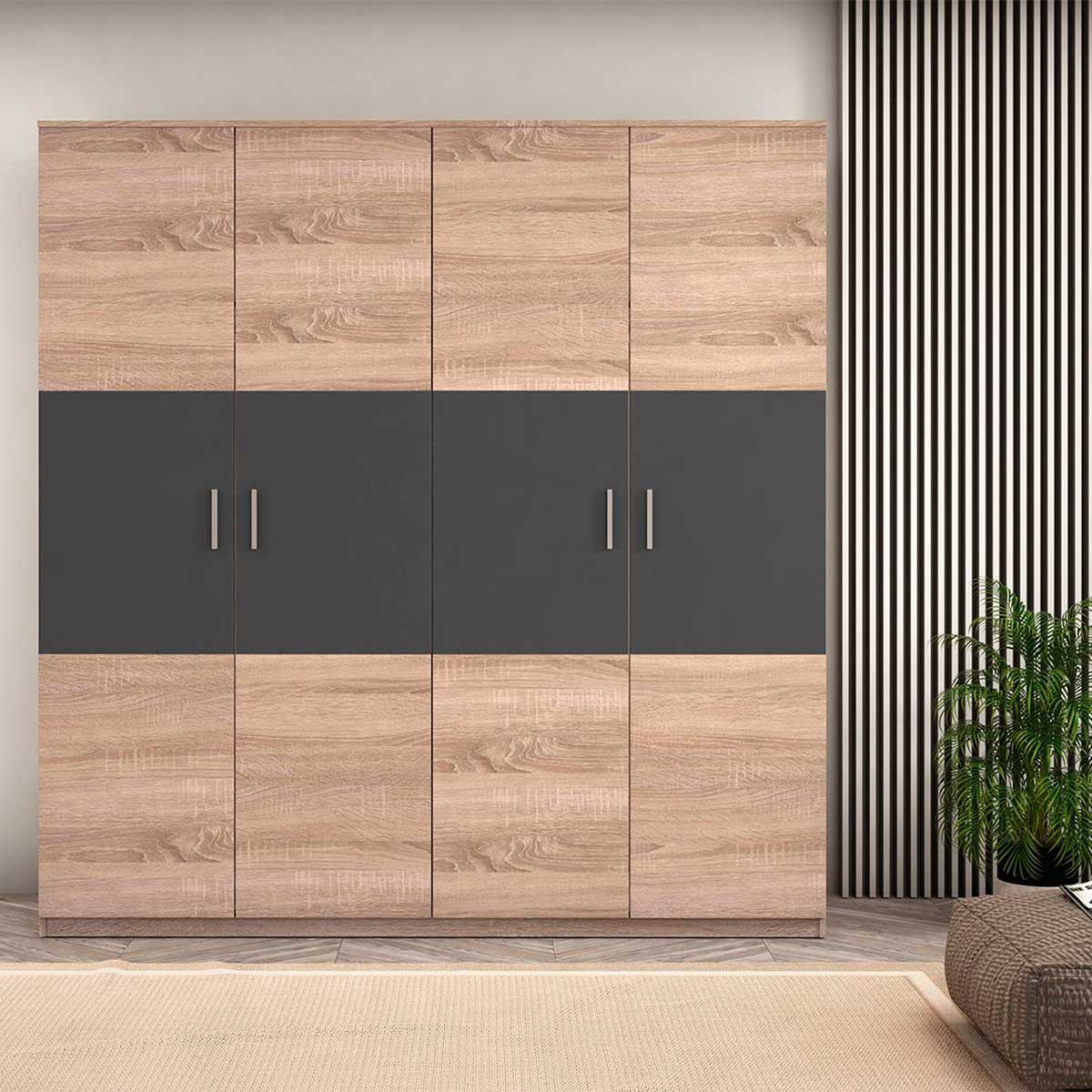 Armario-Monika-4-puertas-cambria-grafito-206x200x56-cm