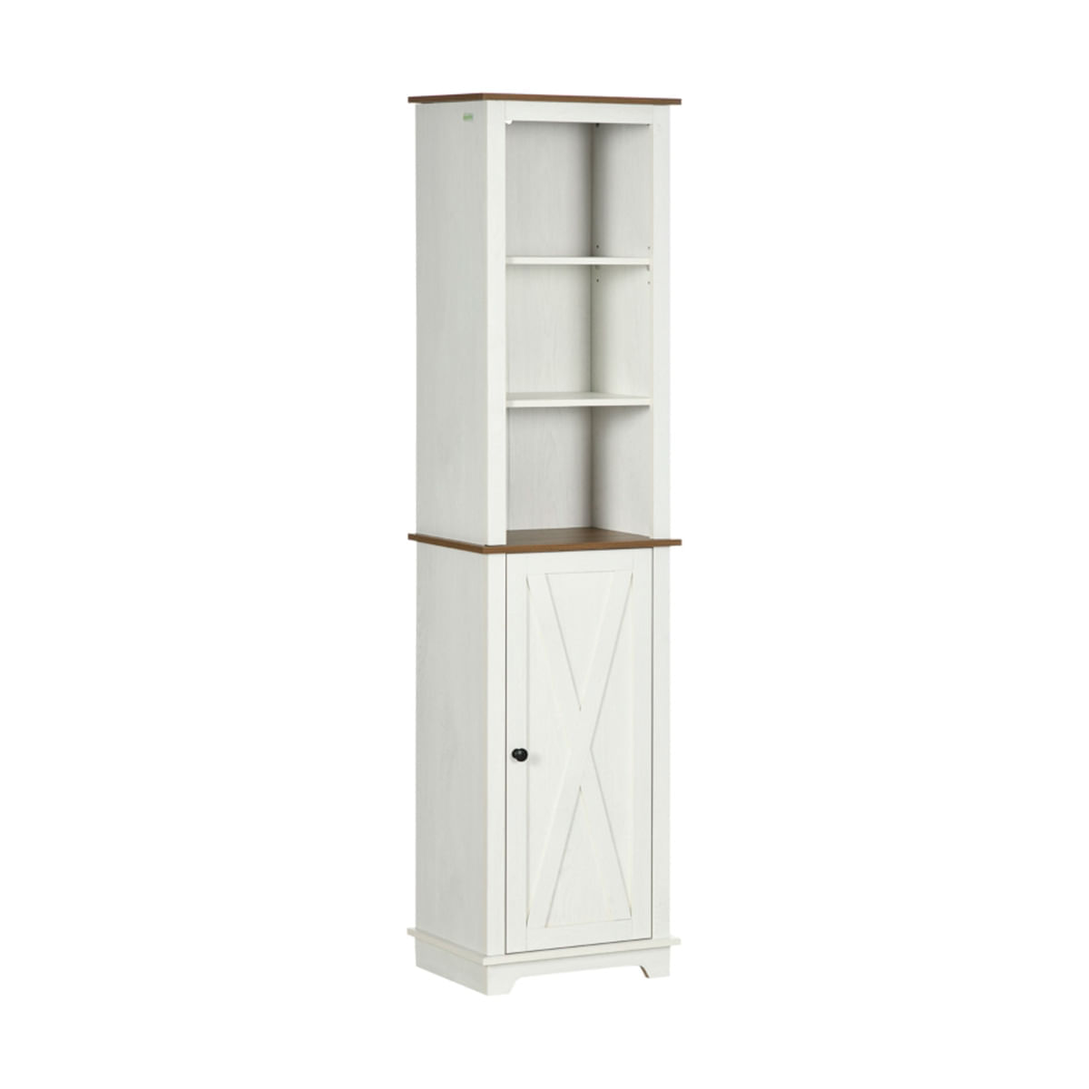 Armario-alto-de-baño-Anukka-Kleankin-3-estantes---1-armario-blanco-madera-160x395x30-cm-frontal