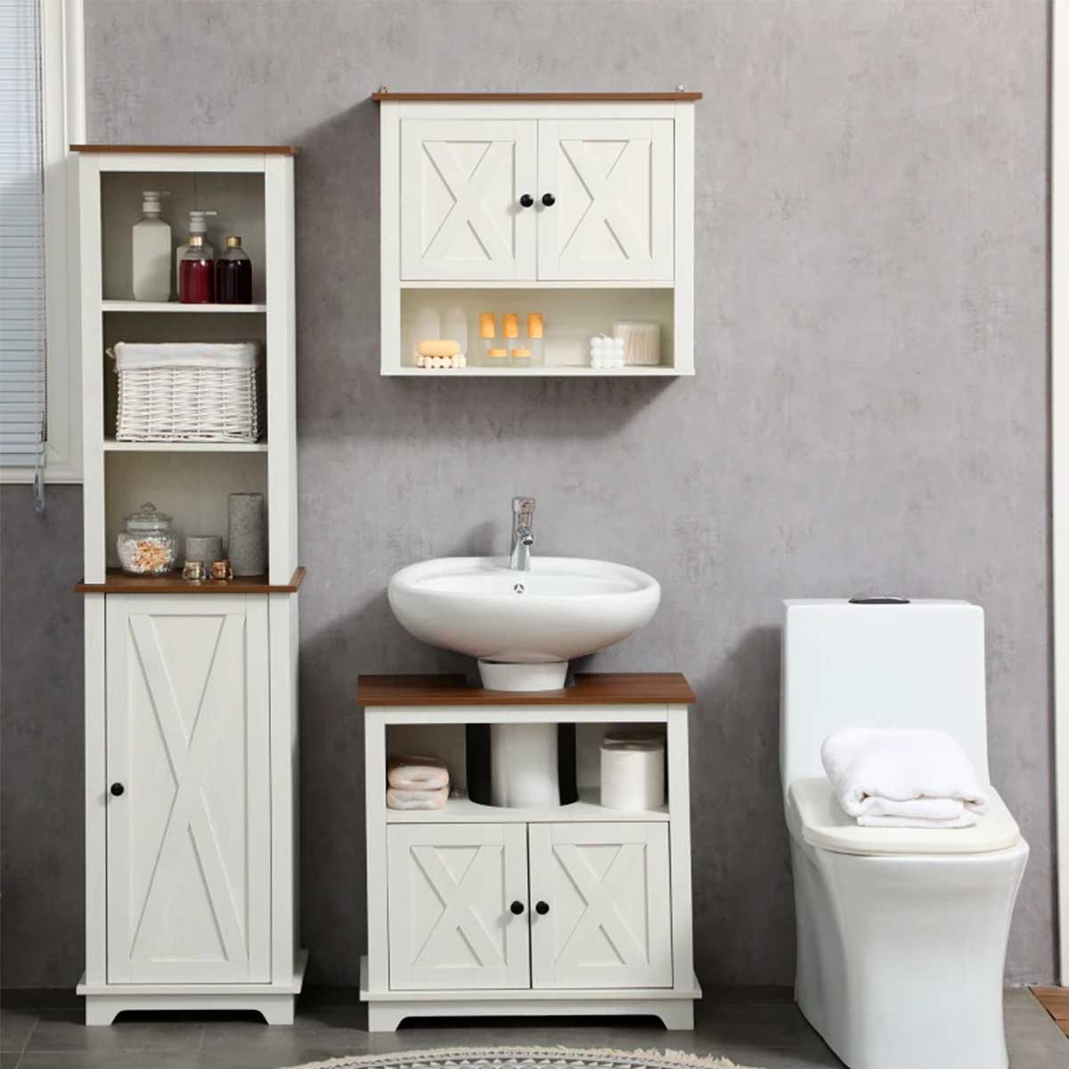 Armario-alto-de-baño-Anukka-Kleankin-3-estantes---1-armario-blanco-madera-160x395x30-cm-animada-baño