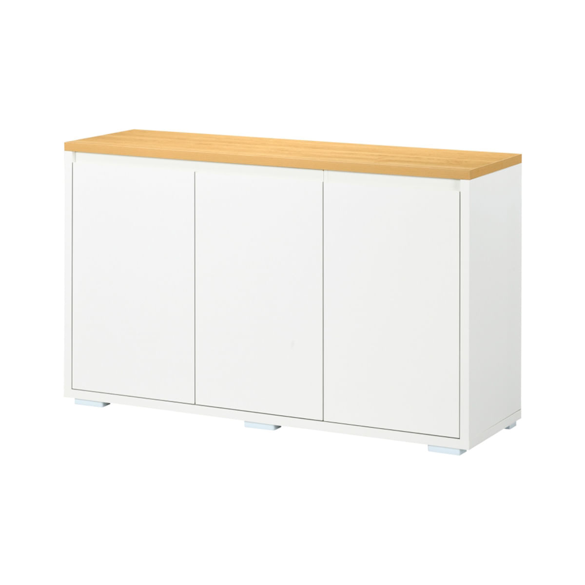 Aparador-Roko-Homcom-2-armarios---1-estante-ajustable-blanco-75x120x37-cm-frontal