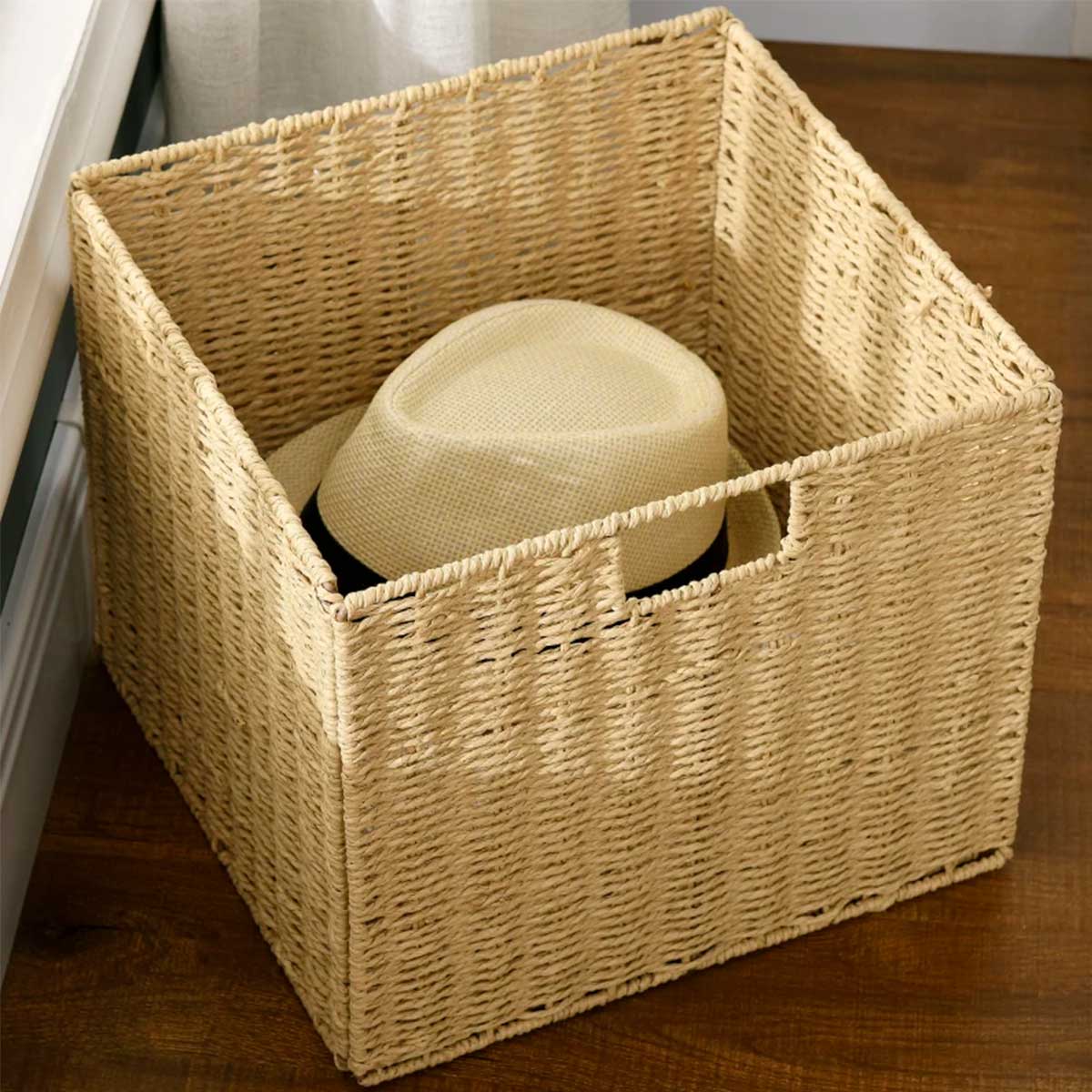 Mesita-de-noche-Cala-Homcom-cajon---cesta-de-ratan-blanco-natural-64x49x39cm-caja