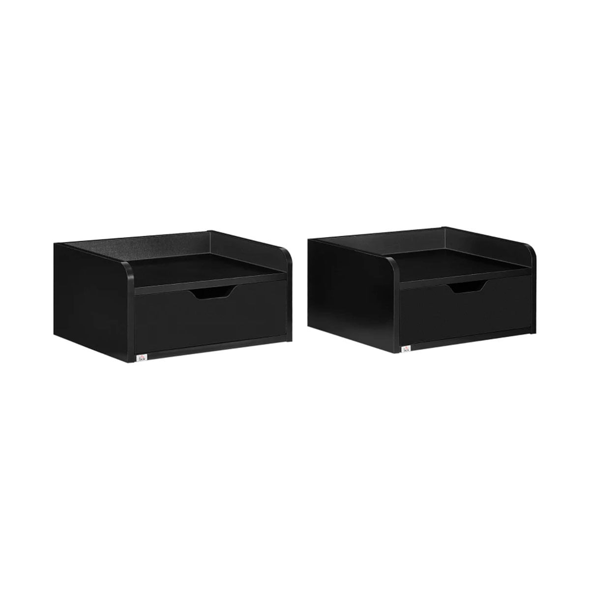 Pack-de-2-mesitas-de-noche-Mina-Homcom-flotantes-con-cajon-negro-195x40x30cm