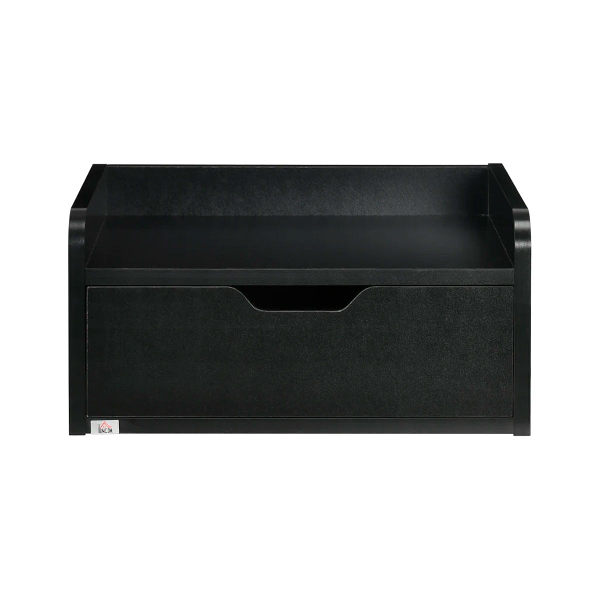 Pack-de-2-mesitas-de-noche-Mina-Homcom-flotantes-con-cajon-negro-195x40x30cm