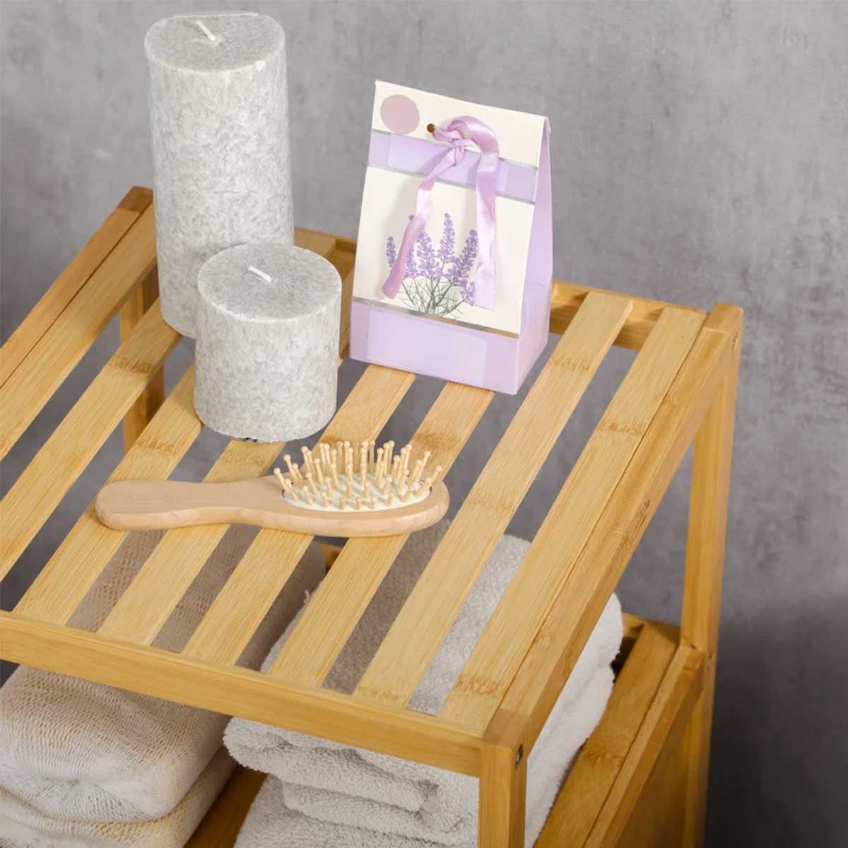 Estanteria-de-bano-Talai-Homcom-1-puerta--2-estantes-bambu-67x33x365cm-detalle