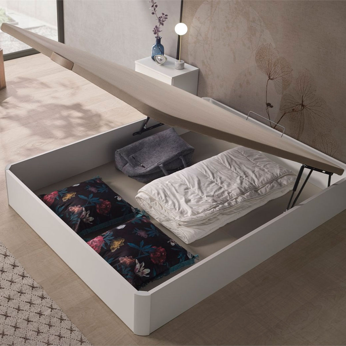 Canapé Gaia elevación hidráulica 22 mm blanco 135x200 cm - Montaje incluido 3