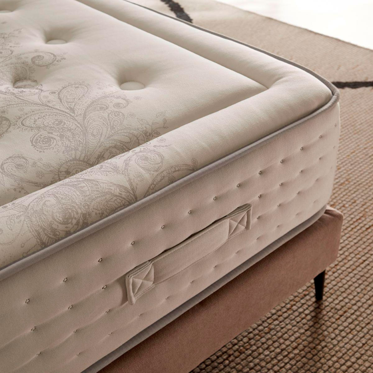 Colchón de muelles ensacados Artesanal Vip Nature tejido Jacquard media-alta crema 30 cm 4