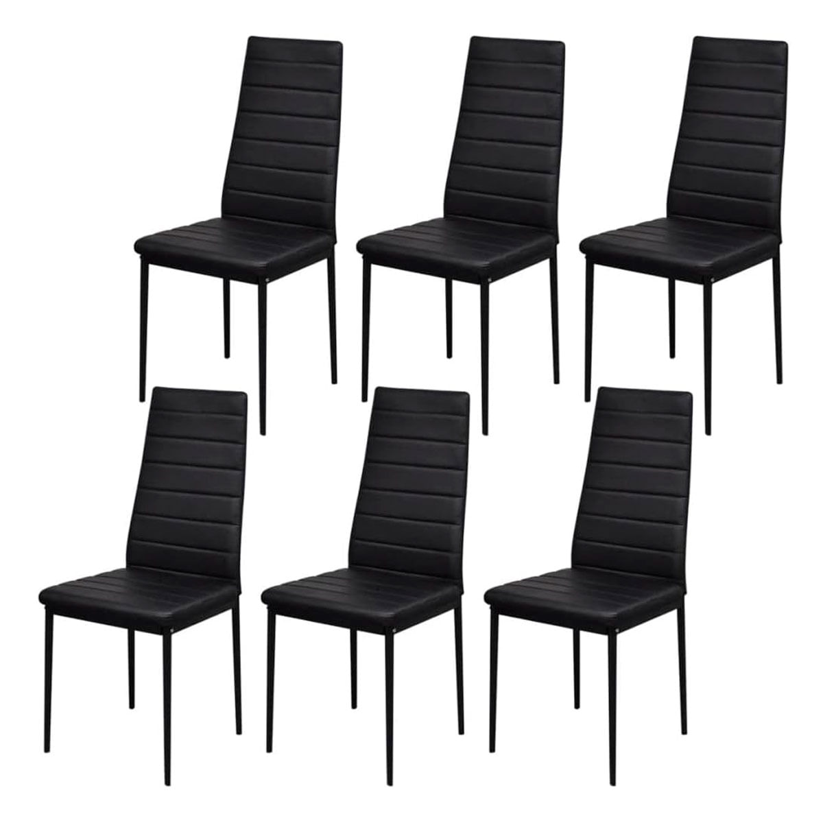 Pack de 6 sillas Emiset polipiel negro