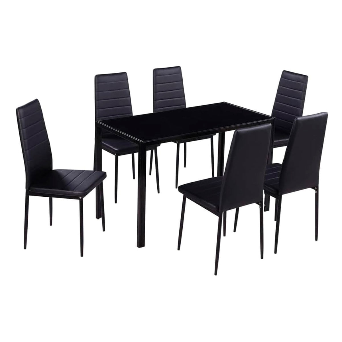 Pack de 6 sillas Emiset polipiel negro 3