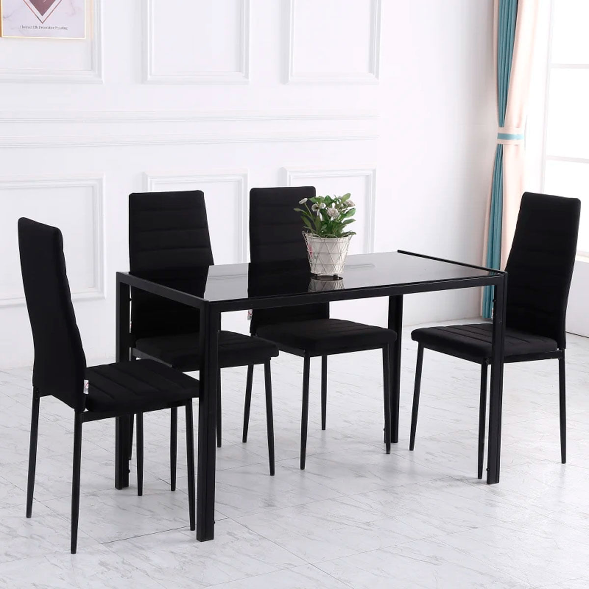 Pack de 6 sillas Emiset polipiel negro 5
