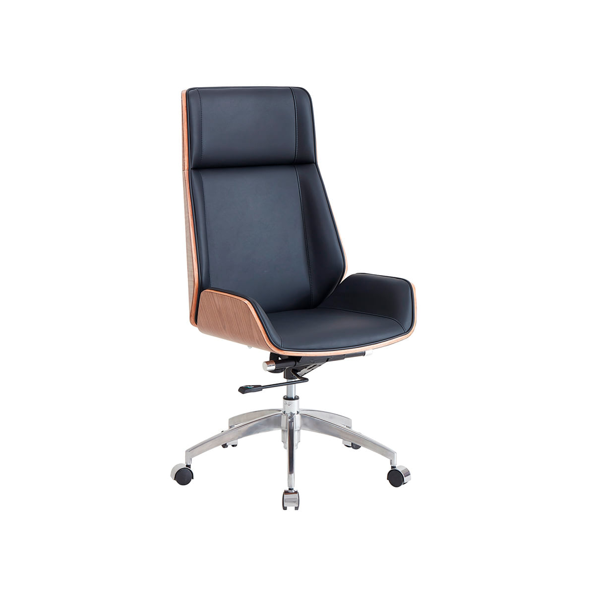 Sillon-giratorio-Ulrich-regulable-asiento-tapizado-simil-piel-negro-111-117x64x64cm-frontal
