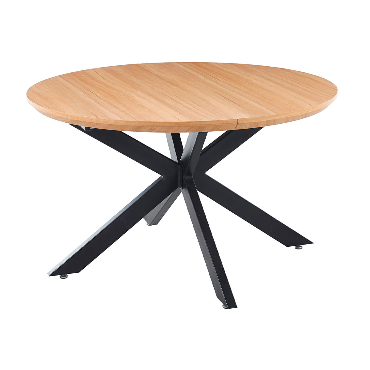 Mesa-de-comedor-redonda-extensible-Cross-natural-negro-76x130-170-210x130cm-frontal