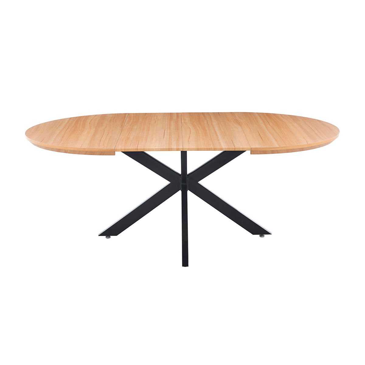 Mesa-de-comedor-redonda-extensible-Cross-natural-negro-76x130-170-210x130cm-extensible