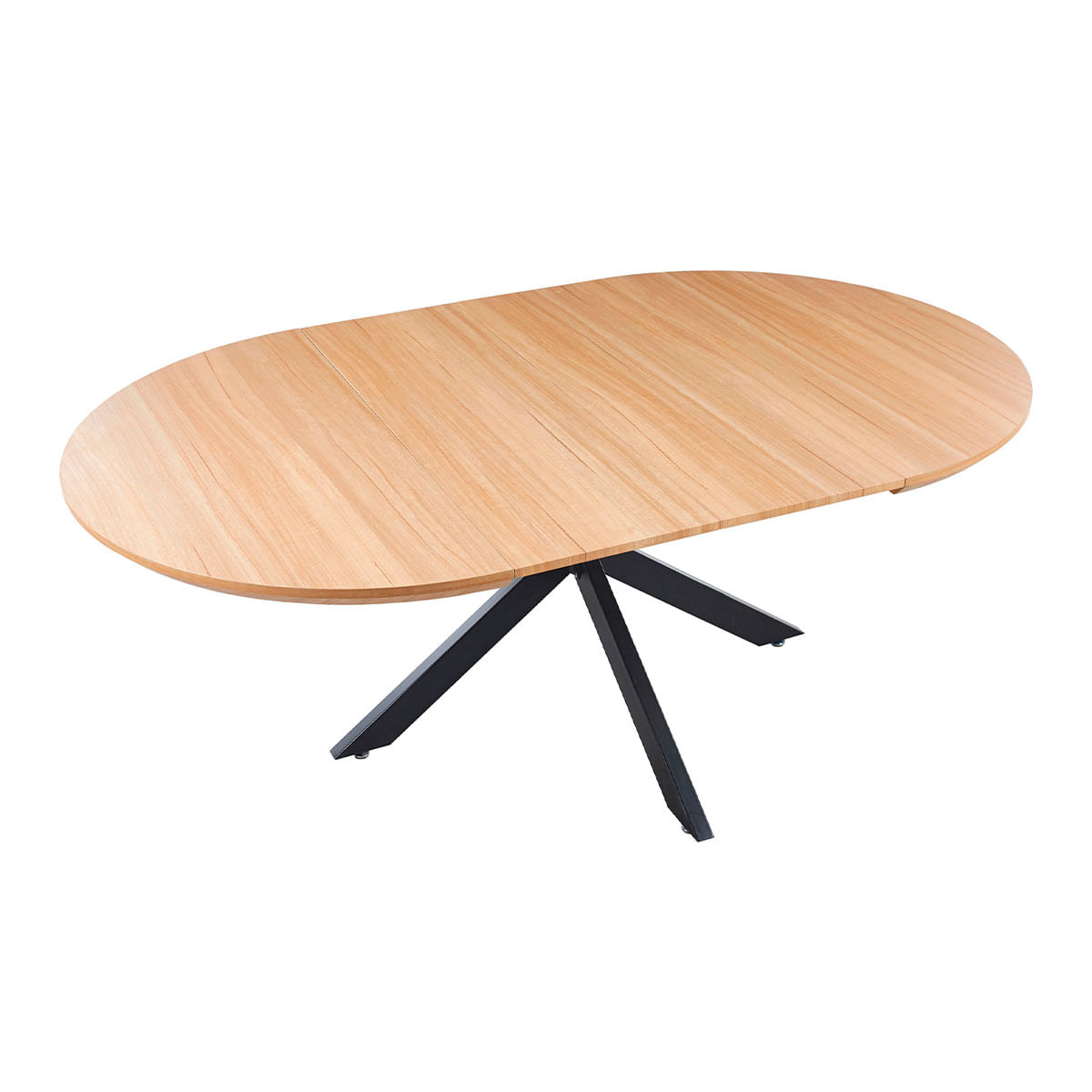 Mesa-de-comedor-redonda-extensible-Cross-natural-negro-76x130-170-210x130cm-superficie