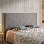 Cabecero Zafiro Matris tapizado diseño puntos tela antimanchas gris 3