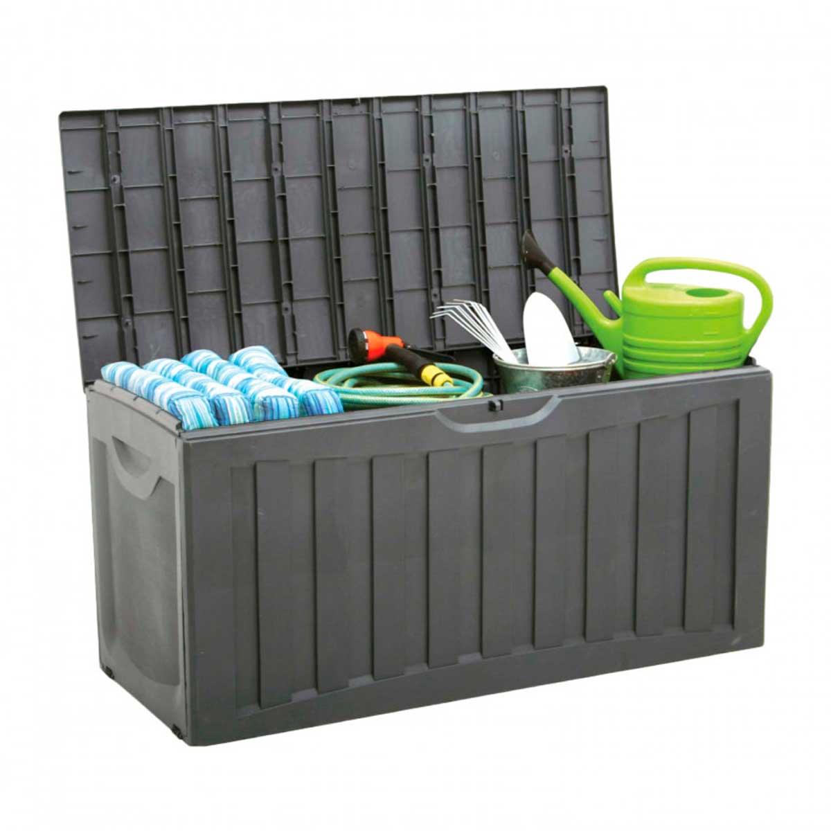 Baúl de almacenaje exterior Magnum 7house 340L con ruedas gris oscuro 53x118x57 cm 3