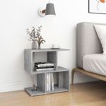 Mueble auxiliar Guayana diseño 2 en 1 gris hormigón 51,5x50x30 cm