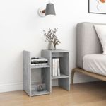 Mueble auxiliar Guayana diseño 2 en 1 gris hormigón 51,5x50x30 cm 3