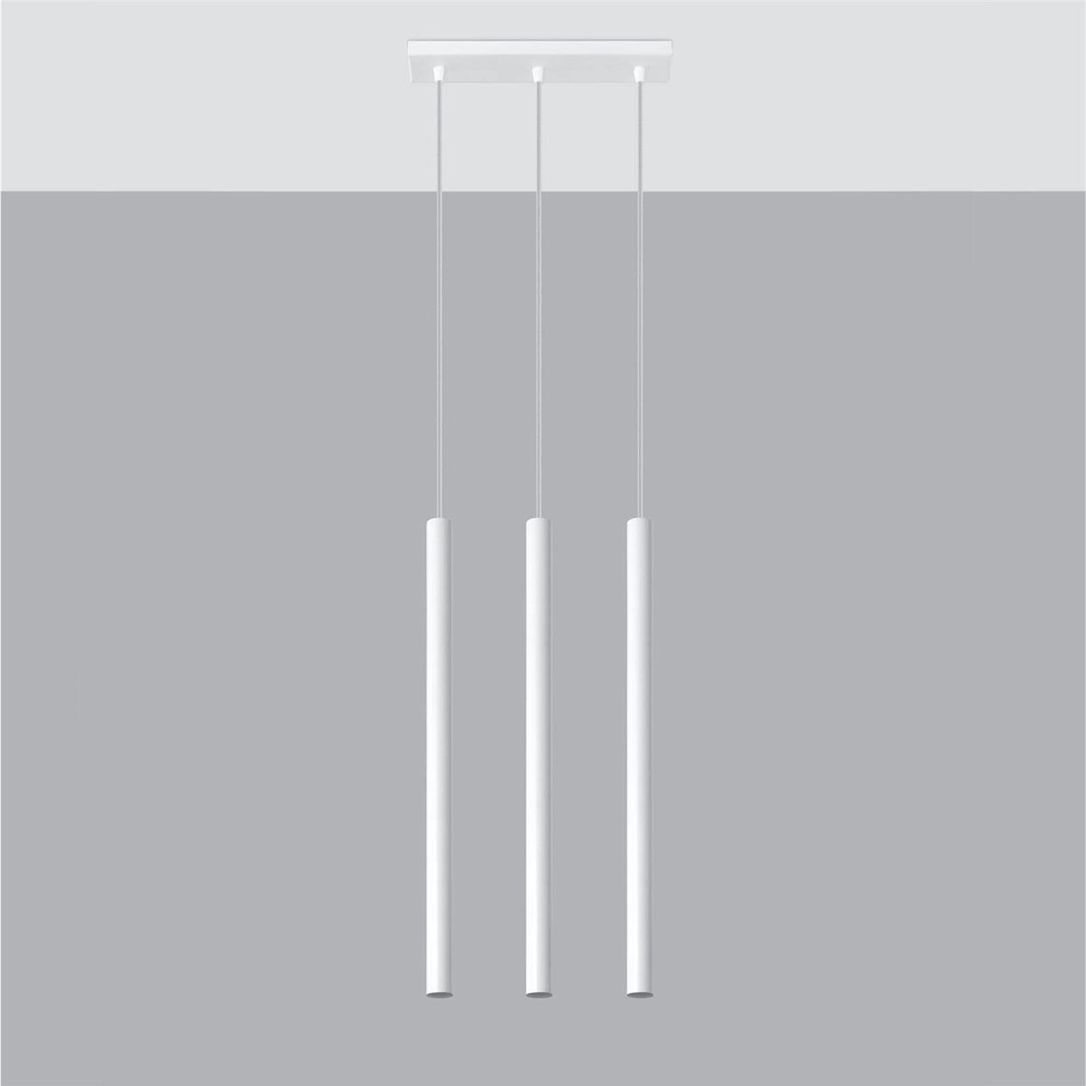 Lámpara de techo Pastelo 3 diseño minimalista 3 focos blanco 90x30x5 cm
