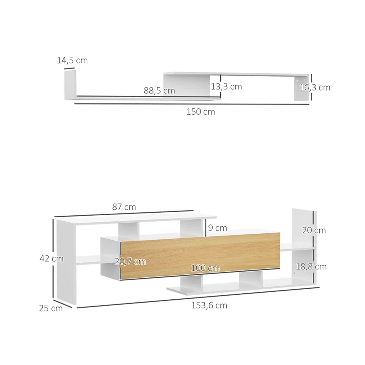 Mueble-de-TV-Sturt-Homcom---2-estantes-de-pared-blanco-natural-medidas