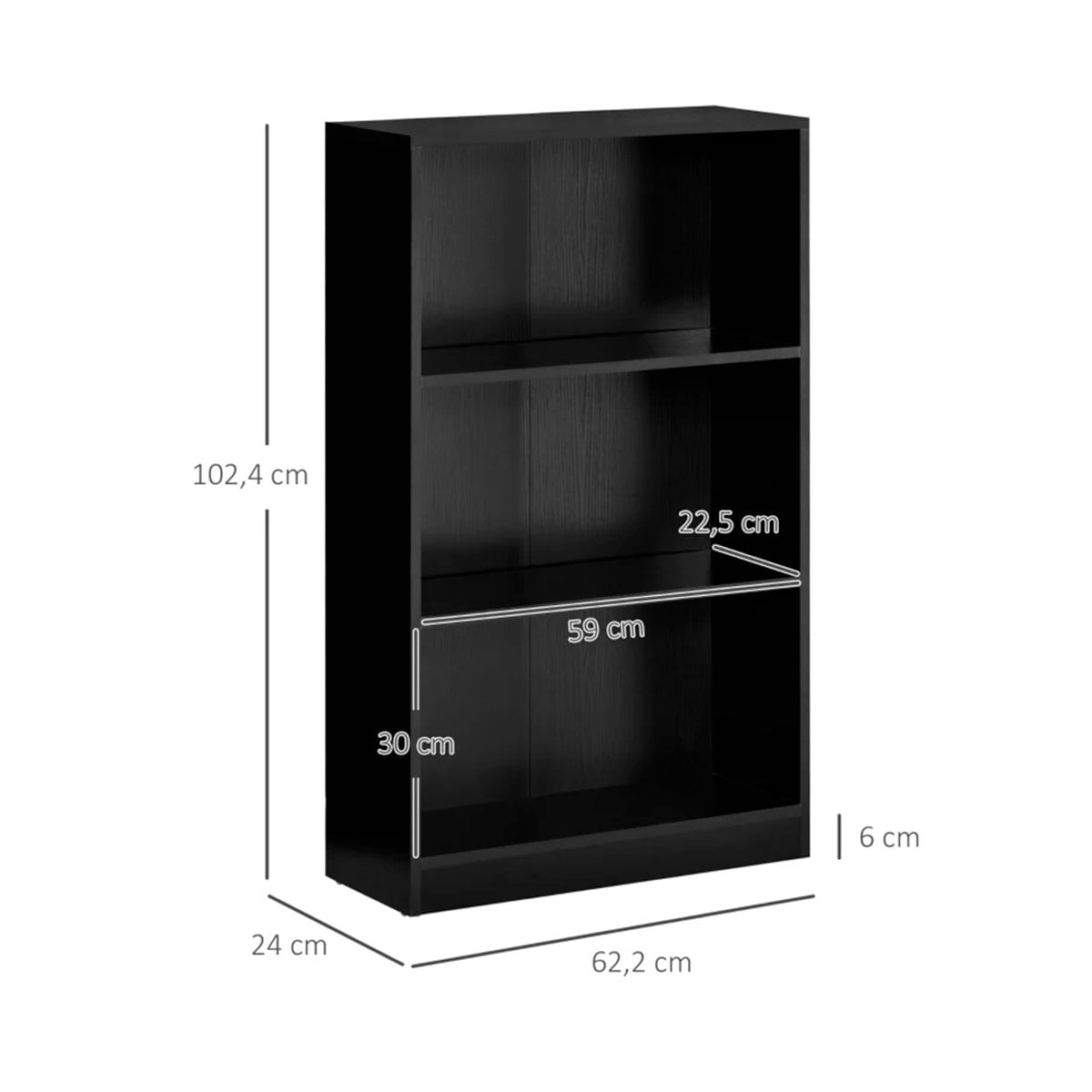 Estanteria-Rizzo-Homcom-3-estantes-negro-1024x622x24cm-medidas