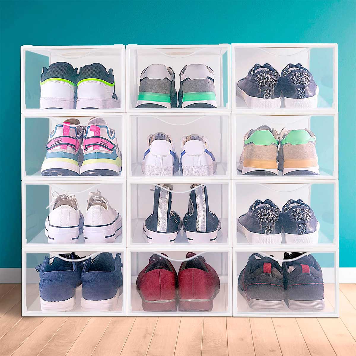 Juego-de-12-cajas-de-zapatos-con-apertura-frontal-145x23x335cm-detalle