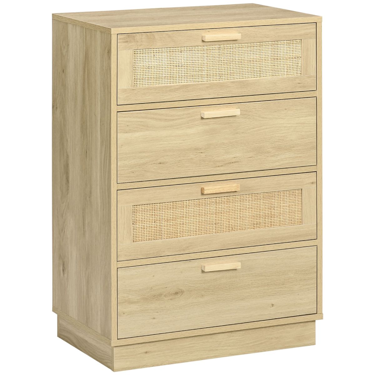 Cómoda Nassau Homcom 4 cajones estilo cannage natural 88,5x60x38 cm 2