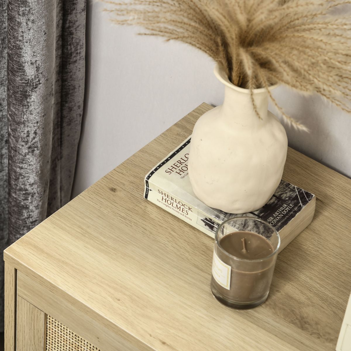 Cómoda Nassau Homcom 4 cajones estilo cannage natural 88,5x60x38 cm 8