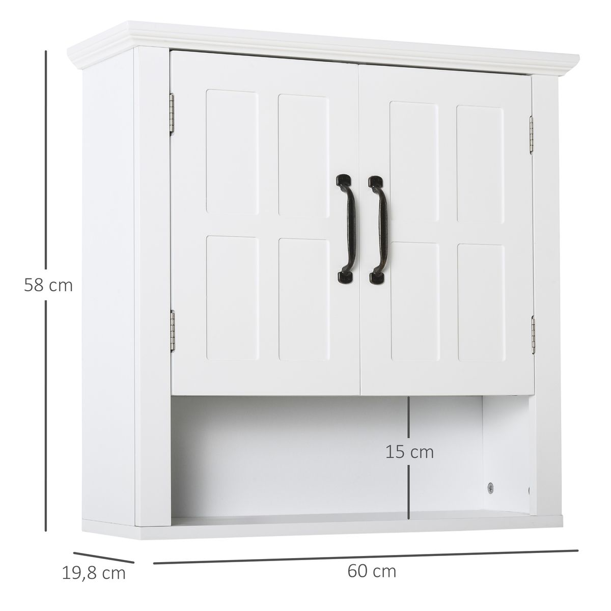 Armario de baño Salomon Homcom 2 puertas blanco 58x60x19,8 cm 3
