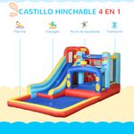 Castillo hinchable infantil Outsunny con tobogán multicolor 3-8A 4