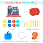 Castillo hinchable infantil Outsunny con tobogán multicolor 3-8A 8