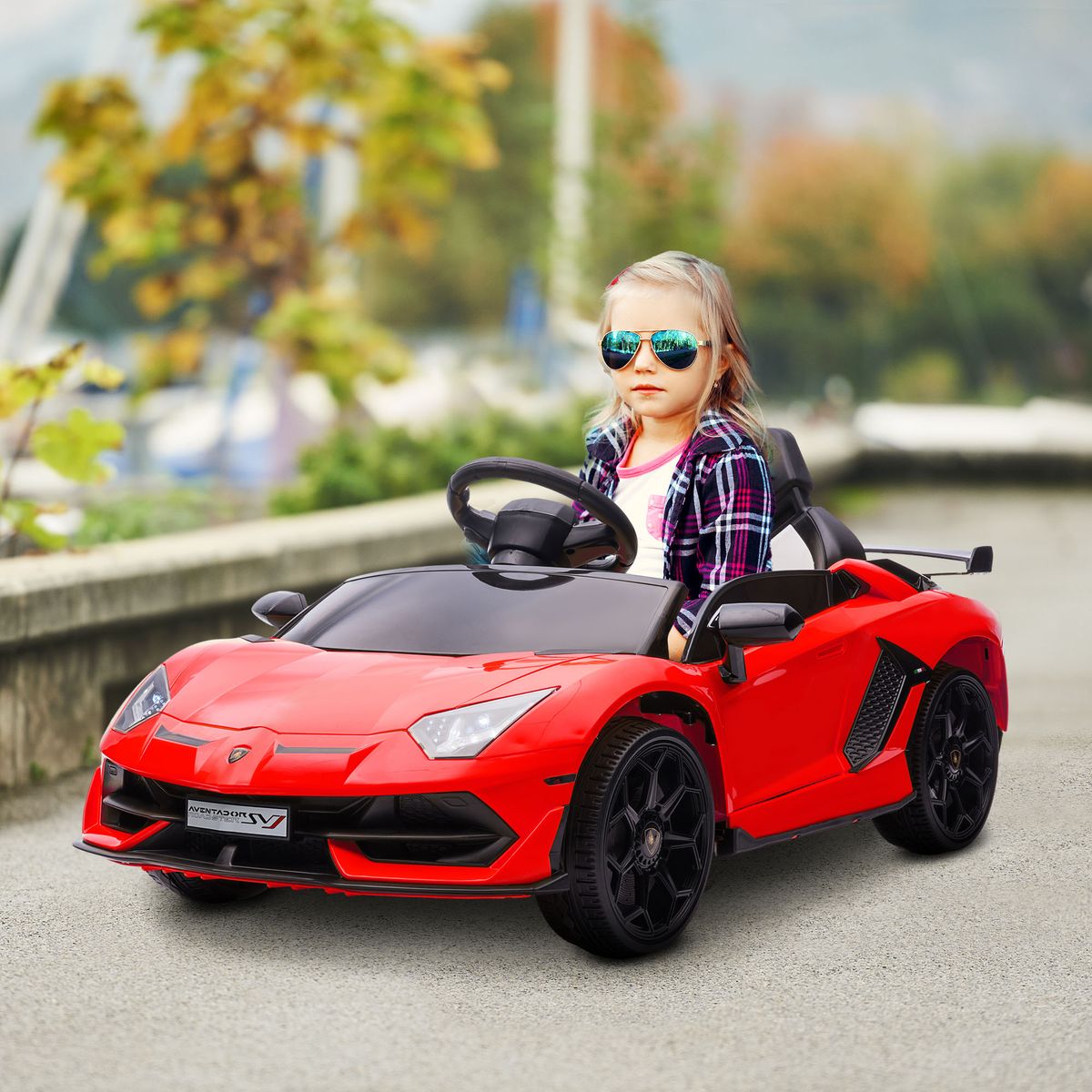 Coche eléctrico infantil Lamborghini Homcom con mando rojo 2
