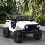 Coche eéectrico infantil Homcom tipo todoterreno blanco
